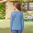thumbnail image 4 of Long Sleeve Shirts for Girls Crewneck Slim Fit Tops Ribbed Shirt Casual Base Layer Tops Light Blue 160, 4 of 4