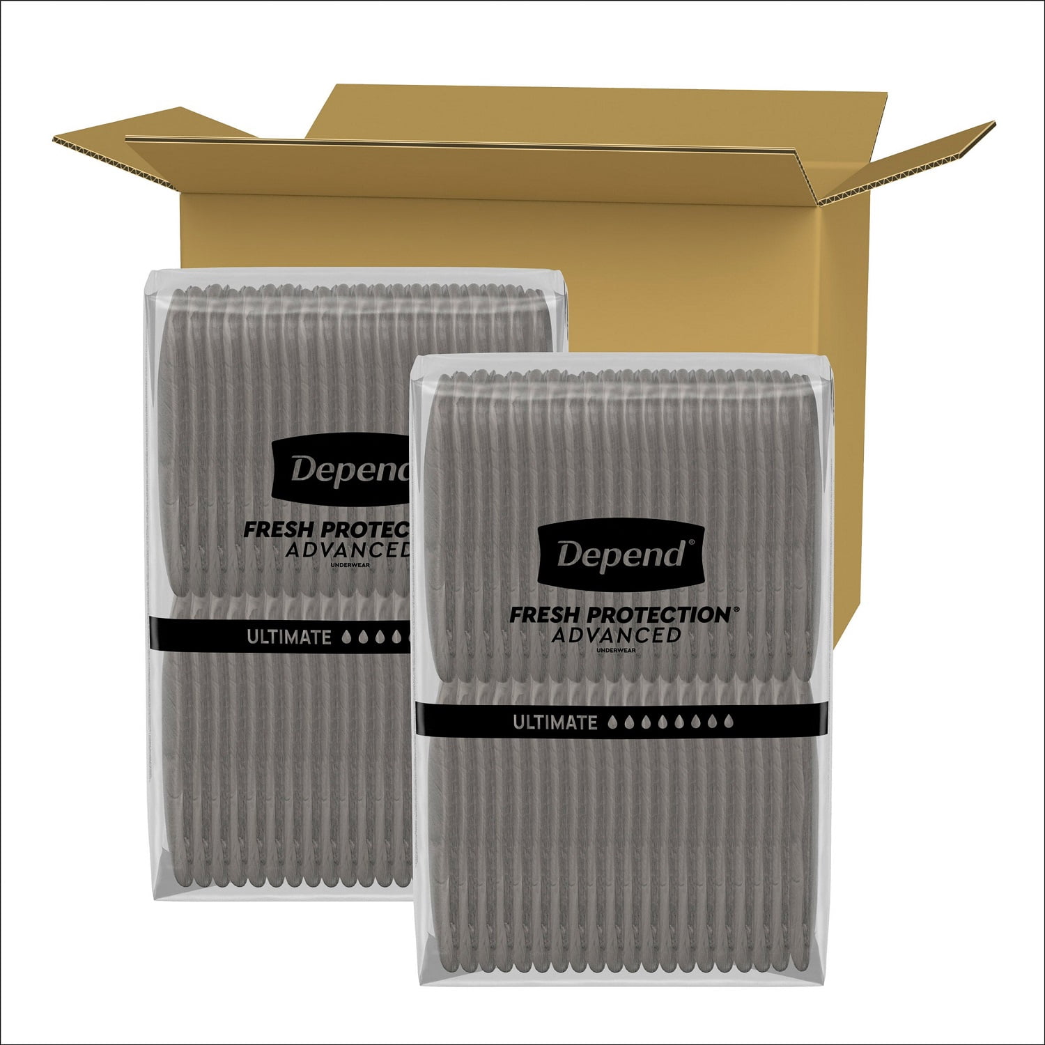 Depend Fresh Protection Advanced Incontinence Underwear for Men, Ultimate Absorbency Size M/L (32–42)  72 ct