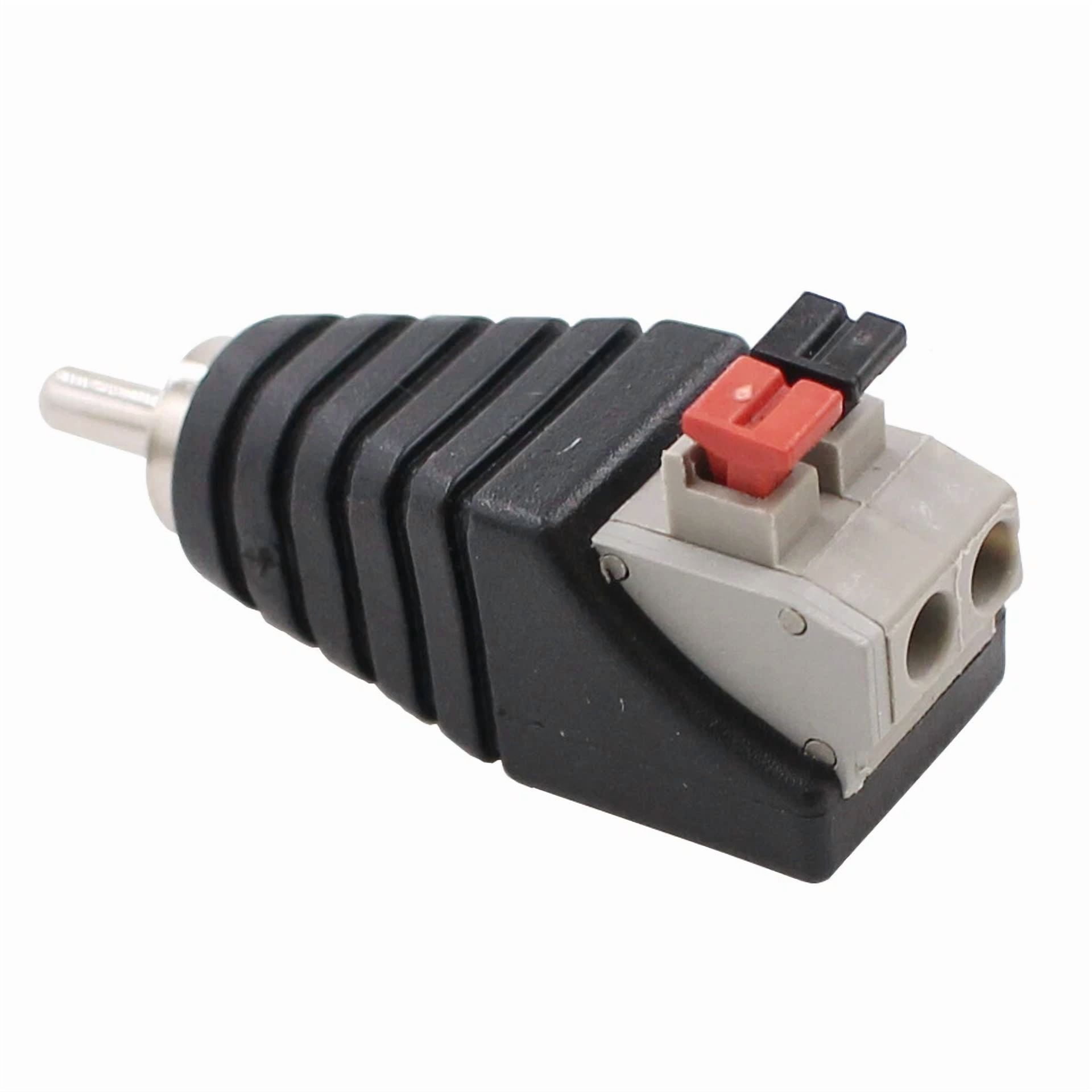 BUTTERFLY- 20 Pack Speaker Wire A/V Cable To Audio Male Rca Connector Adapter Jack Plug