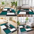 thumbnail image 4 of Large Area Rugs 6'x9', Abstract Green Grey Carpet Runner Indoor Outdoor Rugs Home Decor Aesthetic, Modern Geometric Color Blocks Non Slip Mats Washable Accent Rug for Living Room Bedroom, 4 of 8
