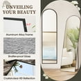 thumbnail image 5 of BestOffice 59"x16" Arched Full-Length Aluminum Frame Mirror with stand, Free-Standing or Wall-Mounted for Bedroom, 5 of 8