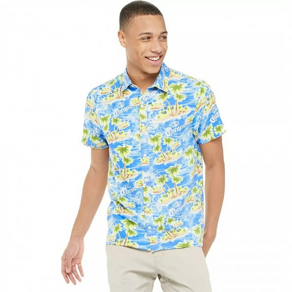 Corona Extra Tropical Island Button-Up Hawaiian Shirt-Medium
