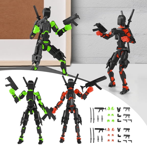 2-Pack T13 Action Figure Already Assembled, Multi-Colored Titan 13 Action Figure Set with Laser Saber 3D Printed T 13 Lucky Robo Dummy Nova 13 Action Figures-High Quality