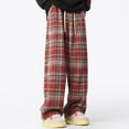 thumbnail image 1 of Puntoco Pantalones rectos de cintura alta con cintura elástica y bolsillos a la moda para hombre, 1 of 8