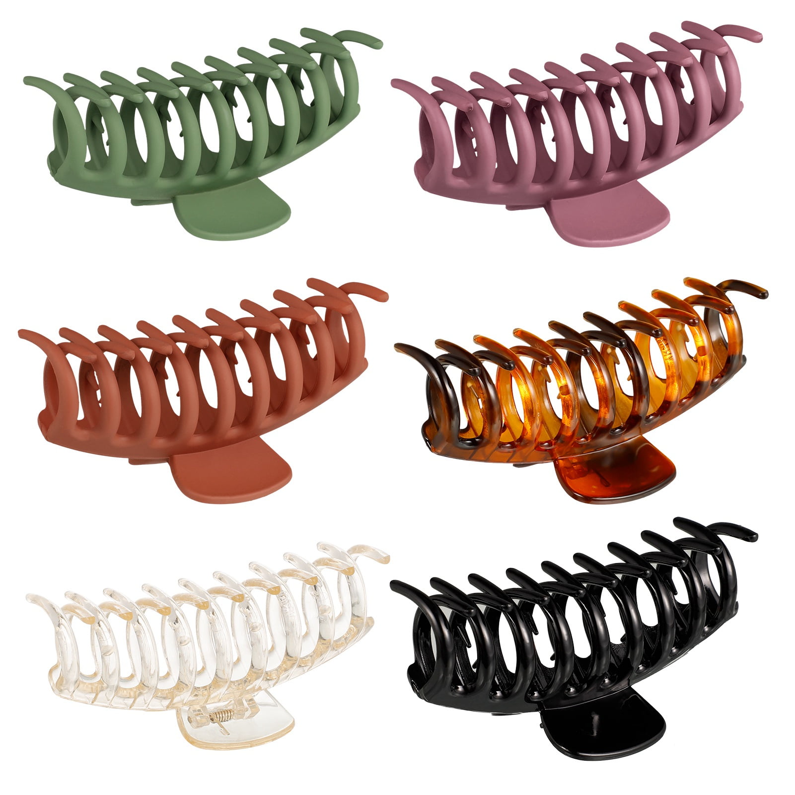 Qweryboo 6 Pcs Large Hair Claw Clips - 4.7 Inch Nonslip Big Hair Clamps, Strong Hold Jaw Clips for Women And Girls, Suitable for Thin or Thick Hair, Fashion Hair Accessories