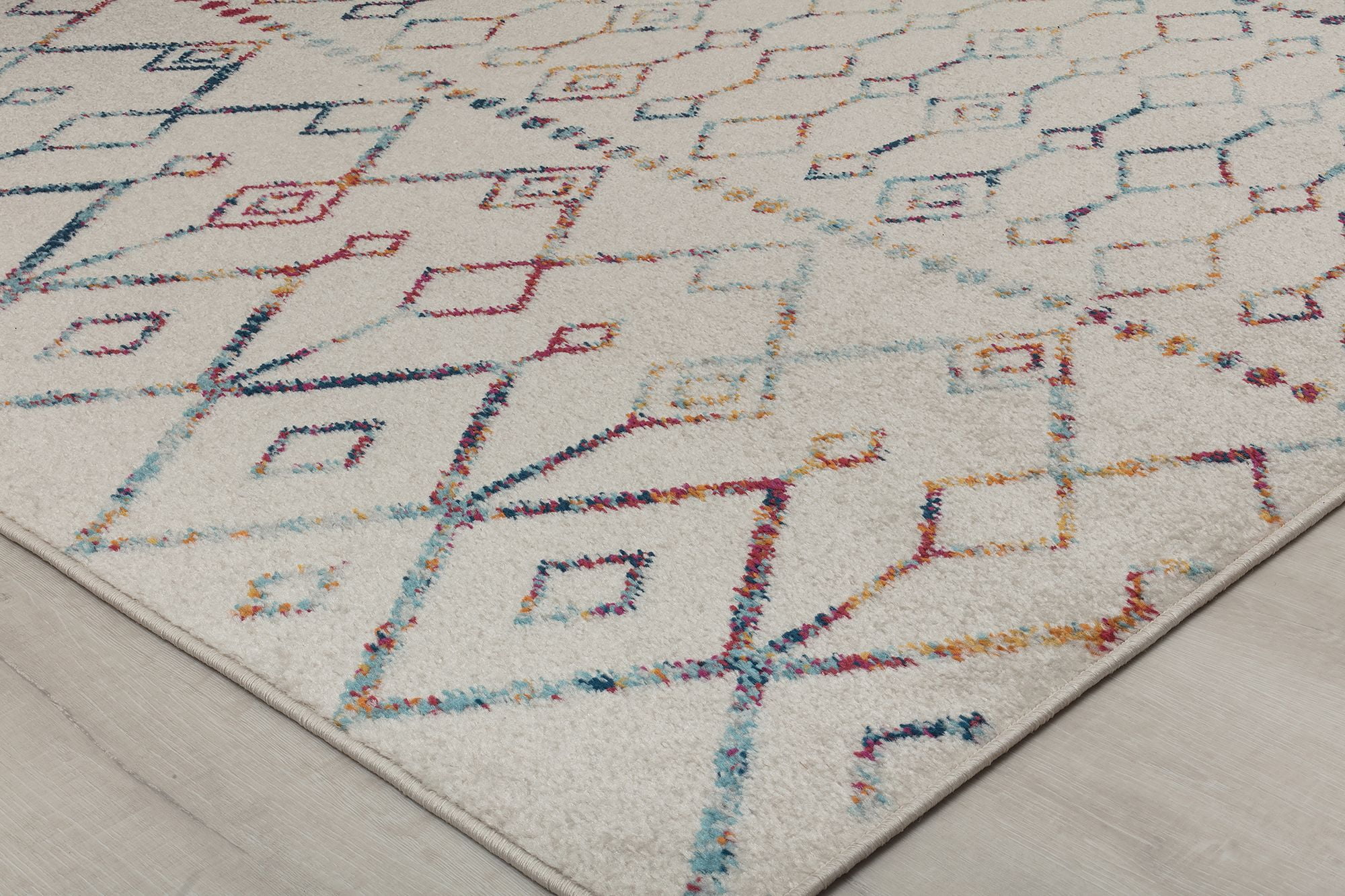Mason Brooks Ryder KN10A Confetti Mix Moroccan Tribal White Area Rug, 2'6" x 4'