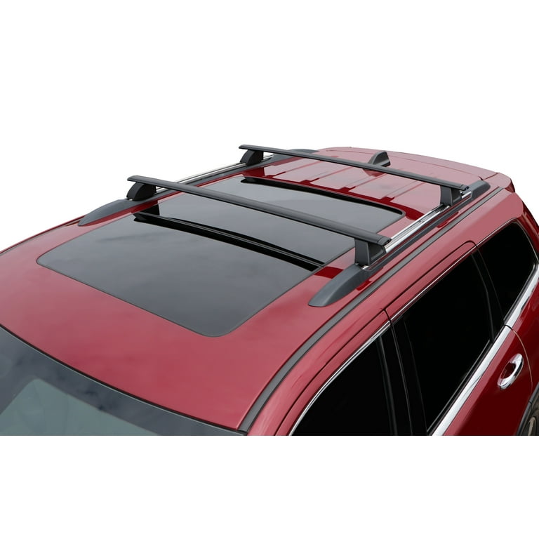 BRIGHTLINES Complete Set Roof Rack Crossbars and Premium Double Kayak Rack Bundle Compatible for 2011 2021 Jeep Grand Cherokee with Grooved Metal Roof