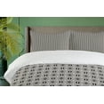 thumbnail image 4 of Ambesonne Retro Duvet Cover Sets, Boho Mosaic Style Spirals, 2-Queen, Charcoal Grey and Off White, 4 of 7