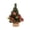 Style F, variant on Christmas Mini Tabletop Tree Ornament, Artificial Plastic Tree with Red Poinsettia and Ball Accents, Window Shelf Desk Display for Holiday Home Party, Small Gift