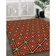 thumbnail image 2 of Ahgly Company Indoor Round Patterned Cranberry Red Area Rugs, 4' Round, 2 of 6