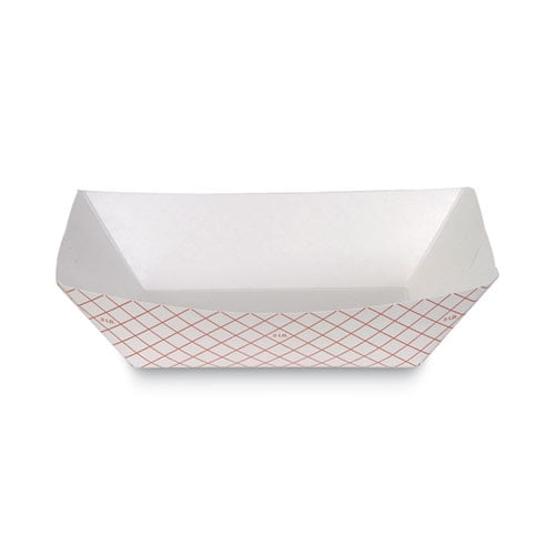 Kant Leek Polycoated Paper Food Tray, 3 lb Capacity, 8.4 x 5.8 x 2.1, Red Plaid, 250/Bag, 2 Bags/Carton Kant Leek Polycoated Paper Food Tray, 3 lb Capacity, 8.4 x 5.8 x 2.1, Red Plaid, 250/Bag, 2 Bags/Carton