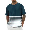 thumbnail image 5 of Big & Tall T-Shirts for Men M-5X Plus Size Short Sleeve Crewneck Tees Tops Mens Casual Stripe Printed Pullover Drop Shoulder Tshirts Shirts, 5 of 5