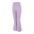 thumbnail image 4 of Audhol Flare Leggings for Women Women's Yoga Sweatpants Seamless High Waisted Athletic Flare Leggings Pants Ladies Stretchy Solid Color Bell Bottoms Yoga Pants Women Purple L, 4 of 9