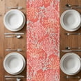 thumbnail image 4 of Orange Red Coral Coastal Table Runner 72 Inches Long,Ocean Nautical Seaside Beach Cotton Linen Table Runners Dresser Scarves,Decorative Tabletop Scarf Furniture Cover for Home Dinner Party 13"x72", 4 of 8
