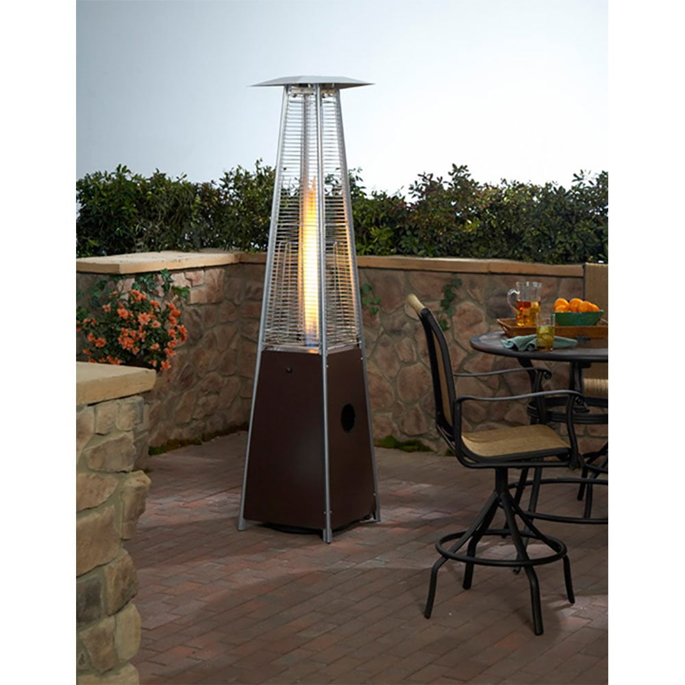 Az Patio Tall Outdoor Triangle Glass Liquid Propane Heater Az Patio Tall Outdoor Triangle Glass Liquid Propane Heater Hammered Bronze Com