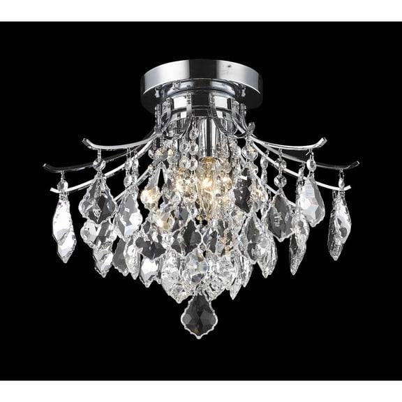 Home Decor Amelia Collection Flush Mount D16In H12In Lt:3 Chrome Finish