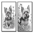 thumbnail image 2 of Designart "Yorkshire Dog Posing with Flowers I" Animals Dog Framed Wall Art Set Of 2 - Children's Art Grey Frame Gallery Set For Office Decor, 2 of 6