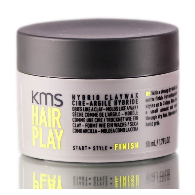 1.7 oz , KMS Hair Play Hybrid Claywax Hair - Pack of 2 w/ SLEEKSHOP Teasing Comb KMS by Sleekshop belleza