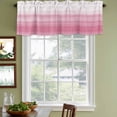 thumbnail image 4 of Pink White Ombre Valances for Windows, Decorative Rod Pocket Window Valance Curtains, Romantic Funny Abstract Striped Lines Short Curtain Drapes for Kitchen/Living Room, 2 Panels, 42" W x 12" L, 4 of 8