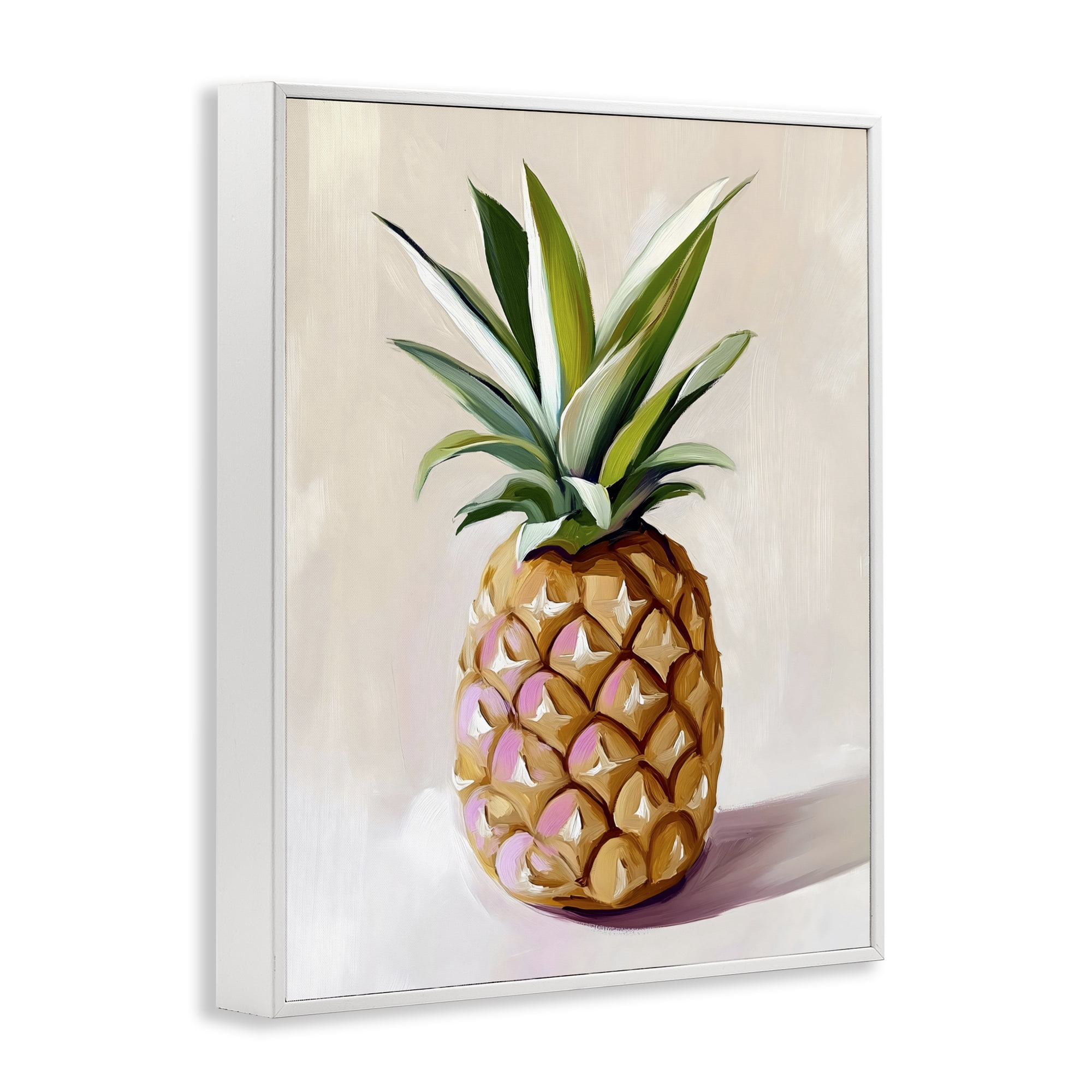 Stupell Industries Pastel Pineapple Tropical Fruit White Framed Giclee Art, design by The Prints Vibe