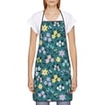 thumbnail image 2 of Naloa 1Pack Adjustable Bib Apron Waterdrop Resistant Cooking Kitchen Aprons for Women Men Chef, Floral Print, 2 of 5