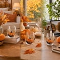 thumbnail image 4 of 3D Halloween Artisan Glassware Collection, Stemless Drinking Glasses with Raised Pumpkin Ghost Black Cat Web Design, Spooky Clear Cups for Cocktails Juice Iced Coffee, Party Gift Home Decor (Pumpkin), 4 of 8
