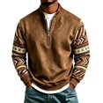 thumbnail image 4 of Rhuody Men Fall Sweatshirts O Half Zip Cartoon Graphic Long Sleeve Loose Fit Sweatshirt M Khaki, 4 of 4