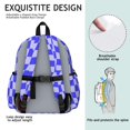 thumbnail image 5 of Blue Wavy Checkered Pattern Backpack for School, Cute School Bag with Adjustable Shoulder Straps and Padded Back, 13.4"x11"x4.7", 5 of 5