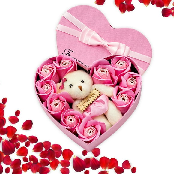 10 Pcs Scented Flower Gift Rose Box Bouquet Festival Gift For Anniversary Birthday Wedding