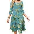 thumbnail image 1 of Rayures Marin avec Ancre Nœud Cœur Robe Évasée Design Mode Grande Taille Robe Ample Rayure Marin, 1 of 5