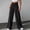 Black(New), variant on PNTUTB Summer Women's Casual Pants Stylish Solid-Color Suit Pants Button-Front High-Waisted Lightweight Loose Comfortable Ice-Silk Wide-Leg Pants