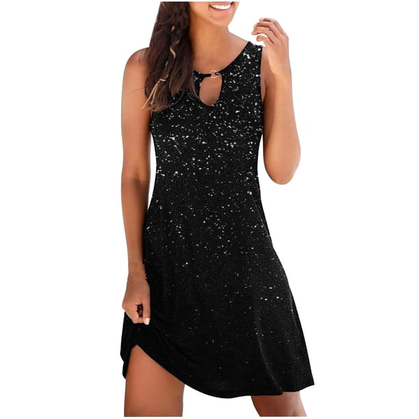 Vestidos de Verano de las Mujeres Sexy Wintaee sin Mangas Impresos, Vestidos Casuales para las Mujeres para el Día Y la Fiesta