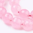 thumbnail image 3 of 5pcs Natural Malaysia Jade Beads Strands Dyed Faceted Round Pink 8mm Hole: 1mm about 45pcs/strand 14.9 inch, 3 of 3