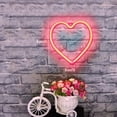 thumbnail image 6 of Red/1Pc Led Heart-Shaped Neon Light Wall Hanging Art Bar Bedroom Living Room Party Home Rooms, Children'S Rooms, Corridors, Balconies, Porches, Pavilions, Dining Rooms，Decor Night Light 20*20*2Cm, 6 of 6