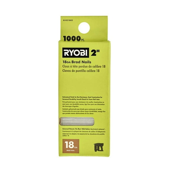 RYOBI 1,000 Pc. 2 in. 18GA Brad Nails