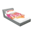 thumbnail image 2 of Ambesonne Saying Fitted Sheet & Pillow Sham Set, Watercolor Splash, Twinxl, Red Fuchsia, 2 of 2