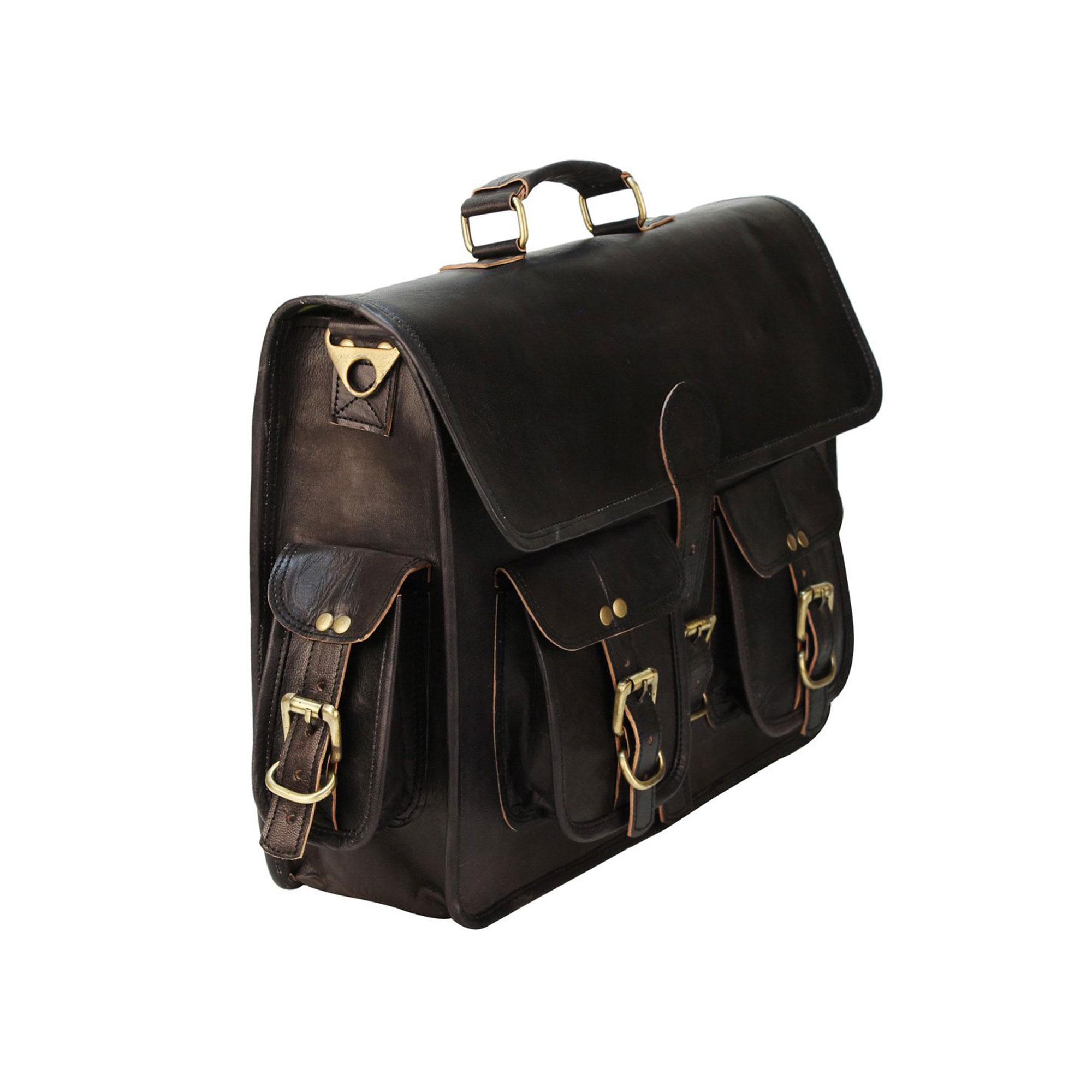 18-Inch Handmade Leather Laptop Messenger Bag – Briefcase Satchel for Men & Women, Ideal for Work & Travel