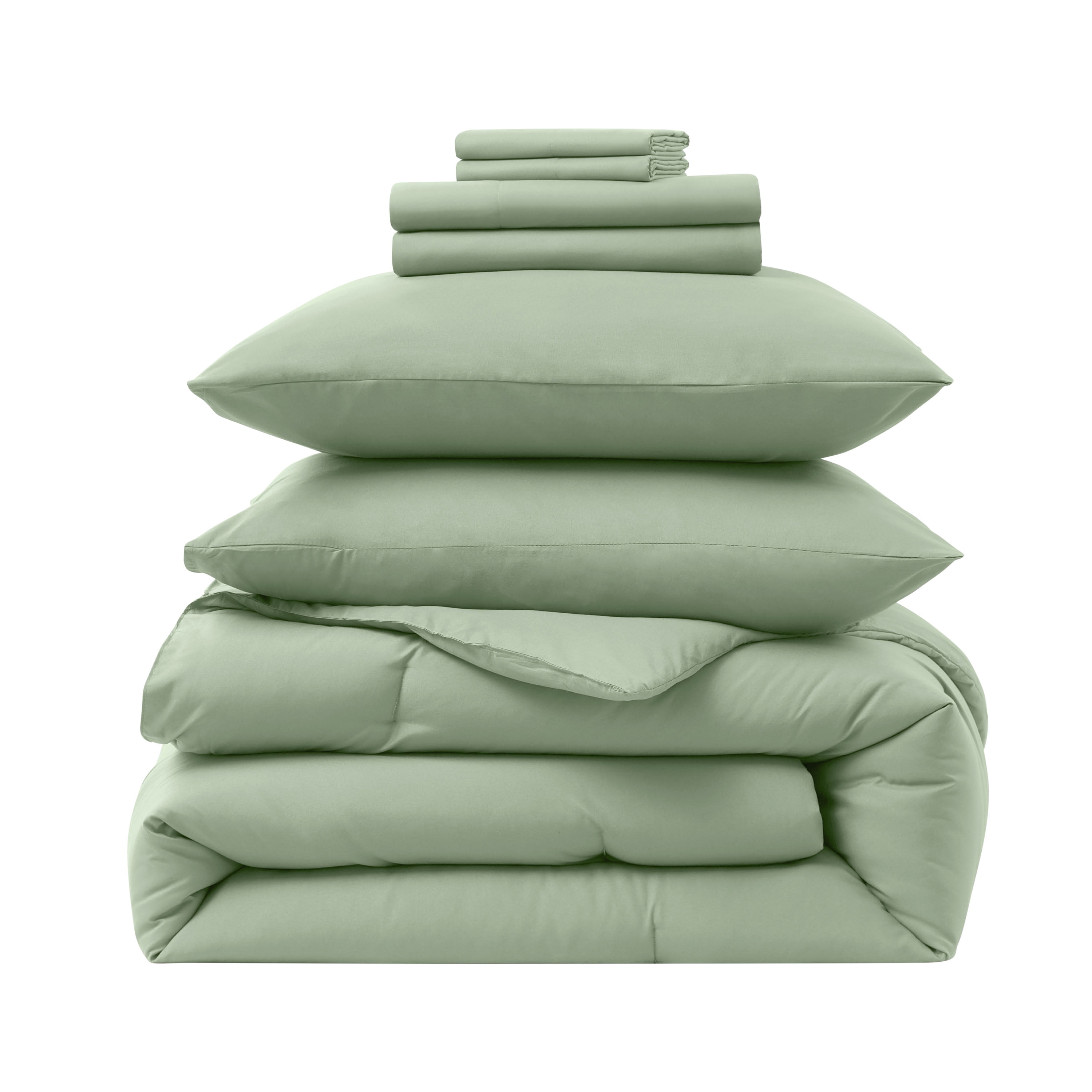 LammaLoe Full Comforter Set, 7 Piece Bed in a Bag, Ultra Soft Bedding Comforter Set with Sheets, All Season Bed Set, Sage Green