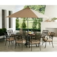 thumbnail image 3 of Hanover Traditions 9-Piece Aluminum Outdoor Dining Set with Umbrella, Tan, 3 of 10