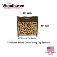 thumbnail image 4 of Woodhaven Marron 5 Pieds 1/4 Cordon Plus - Support de Rangement pour Bois de Chauffage Intérieur Extérieur Robuste et Housse d'Assaisonnement Optionnelle - Support de Bois de Chauffage en Métal - Fabriqué aux États-Unis (Housse), 4 of 4