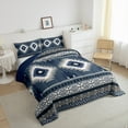 thumbnail image 3 of Feelyou Bohemian Triangle Buffalo Queen Comforter Set, Blue Hippie Aztec Bedding Sets, Teens Adult Women Men Reversible Bedding Comforter Set, Microfiber Bedroom Decor, 3-Piece, 3 of 8