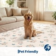 thumbnail image 3 of HIWEAVER Beige 8' x 10' Area Rug for Living Room Bedroom Washable Scalloped Bordered Floral Pattern Non Slip Indoor Carpet Room Decor, 3 of 8