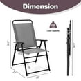 thumbnail image 3 of Costway 2pcs Patio Folding  Chairs Dining Armrest Backrest Outdoor Portable Gray, 3 of 10