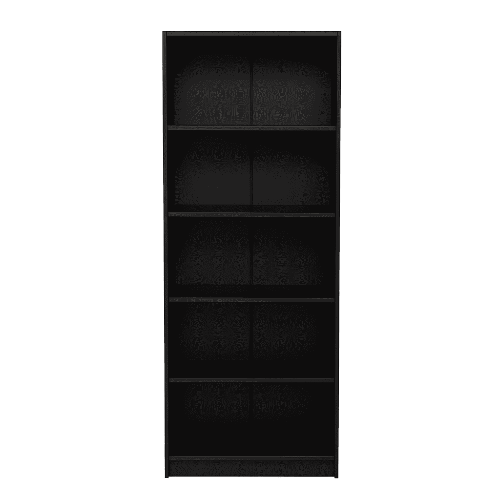 Homy Casa 71" Black Tall Dresser Storage Cabinet, 5-Tier Open Shelf Bookcase for Bedroom Living Room