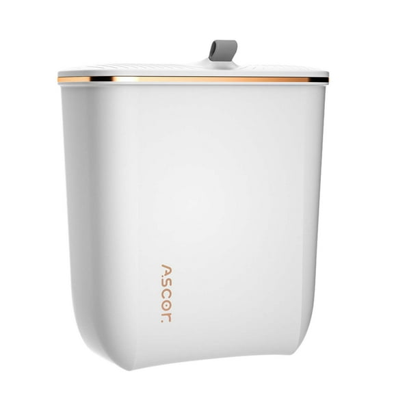 GERsome 2.4 Gallon Kitchen Compost Bin for Counter Top or Under Sink,Hanging Kitchen Trash Can,Plastic Wall Mounted Garbage Can,Small Kitchen Waste Basket,Food Waste Bin for Countertop