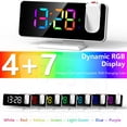 thumbnail image 4 of Rgb Digital Alarm Clock Double Gradient Colorful Projection Clock Electronic Clock Rgb Lighting Modern Room Clock 180 Degree Big Screen, 4 of 7