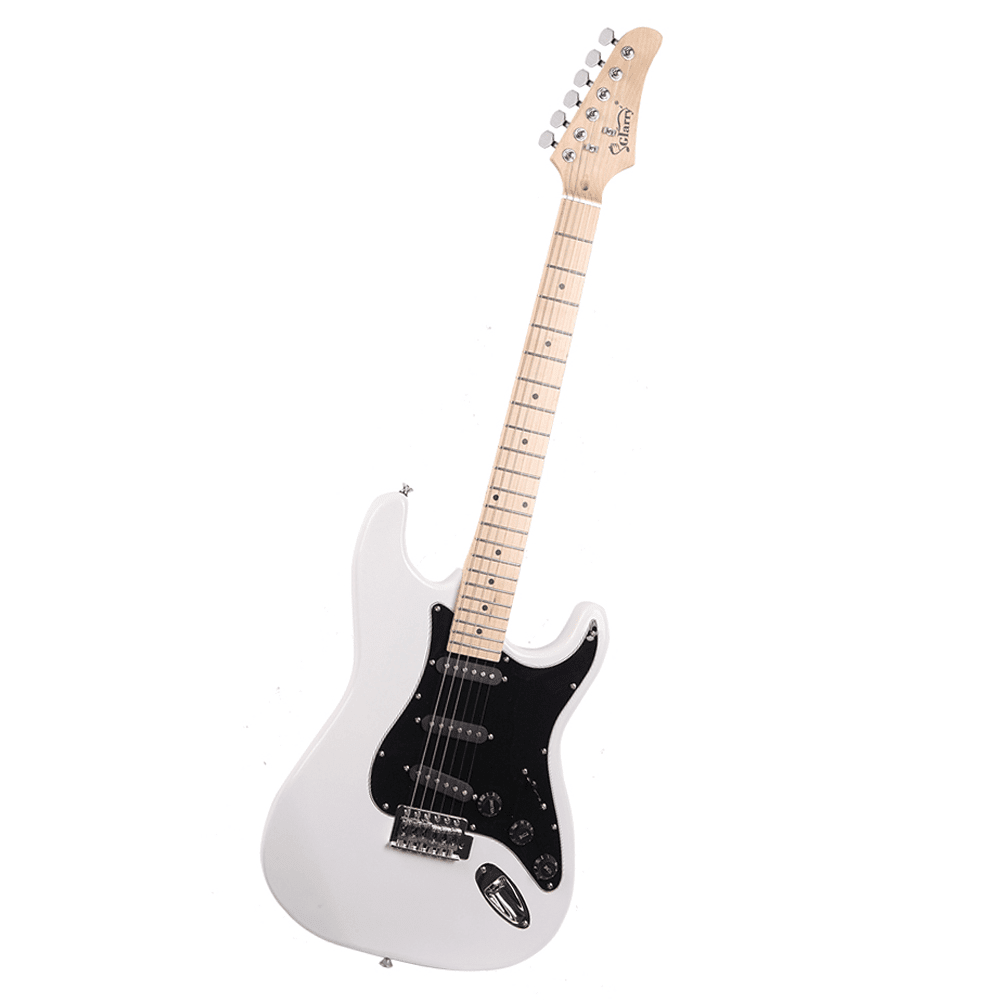 Tcbosik Electric Guitar with Amp for Adults, Beginner Electric Guitar Kit with Bag, Strap, Plectrum, Spanner Tool, Tremolo Bar and Connecting Wire, White