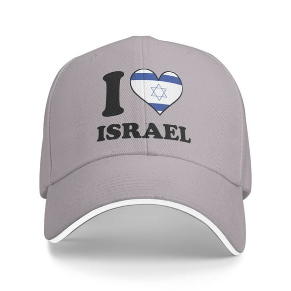 I Love Israel Israeli Flag Heart Unisex Adult Baseball Caps Adjustable Casquette Dad Hat Sandwich Cap Outdoors Headwear