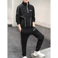 thumbnail image 3 of iiniim Kids Boys Two Pieces Tracksuits Sweat Suit Long Sleeve Pullover Sweatshirt Sweatpants Activewear Black 10-11, 3 of 7