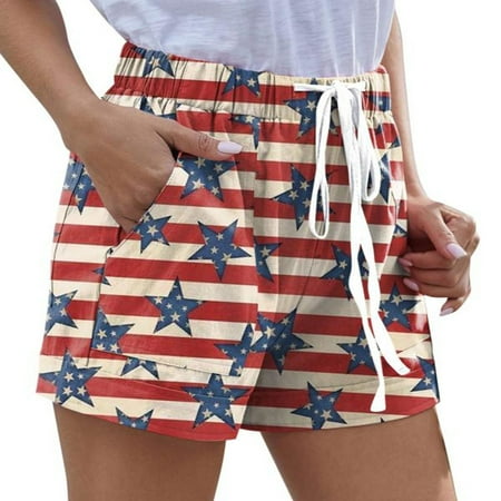 

Frostluinai Savings Clearance shorts for women 2022 Women Summer Patriotic Comfy Drawstring Casual Biker Short Gradient Elastic Waist Loungewear Pants Pajama Shorts w/ Pockets
